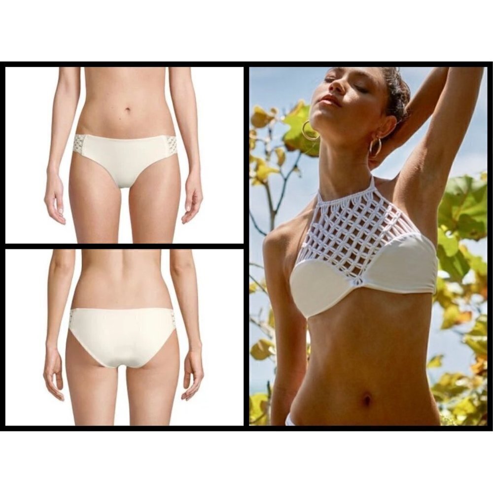 💕MIKOH💕 Macrame Woven Bikini Set Bone Small NWT